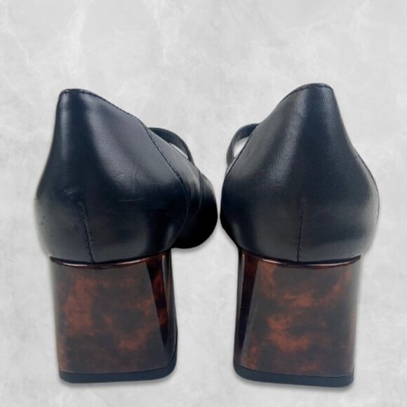 Geox Respira Mary Jane Block Heels Italian Patent Adjustable Strap Black 36 NWOT - Picture 4 of 14